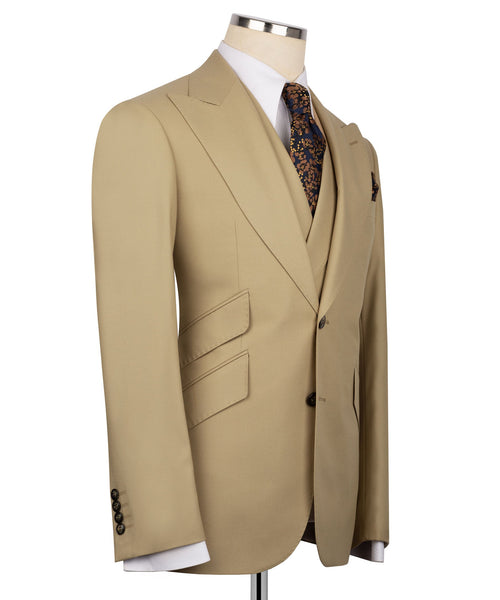 Beige Three-Piece Suit - Style 01