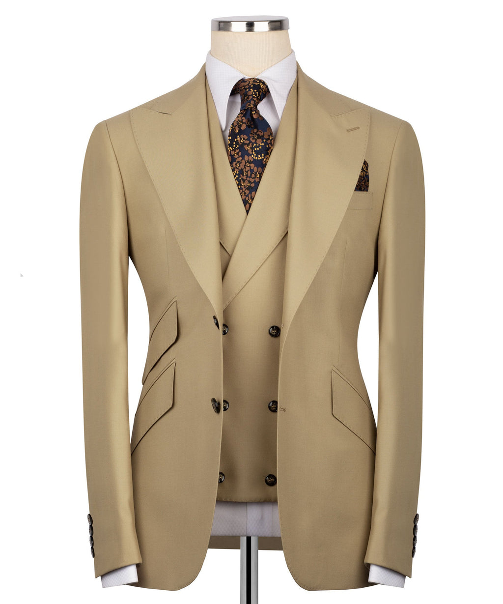 Beige Three-Piece Suit - Style 01