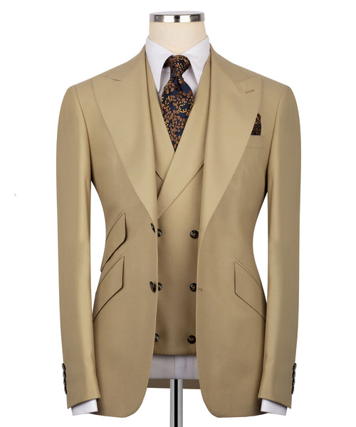Beige Three-Piece Suit - Style 01