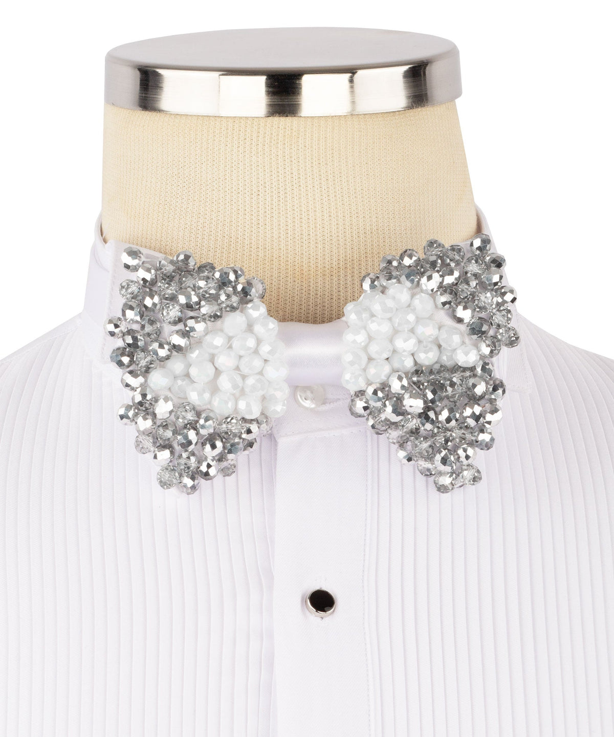 White Stone-Embellished Bow Tie - Style 04