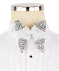 White Stone-Embellished Bow Tie - Style 01