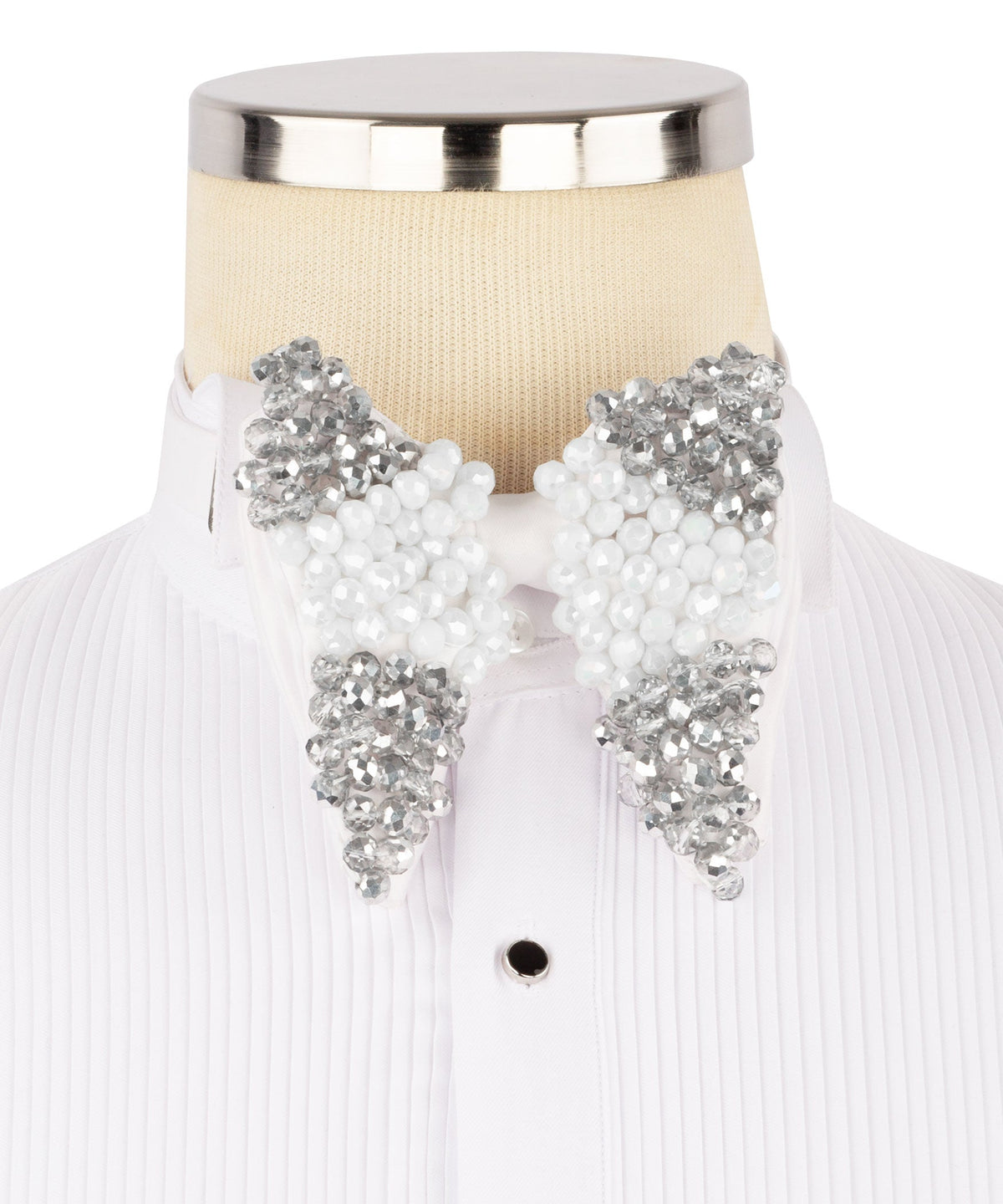 White Stone-Embellished Bow Tie - Style 01