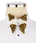 White Stone-Embellished Bow Tie - Style 03