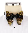 Black Stone-Embellished Bow Tie - Style 01