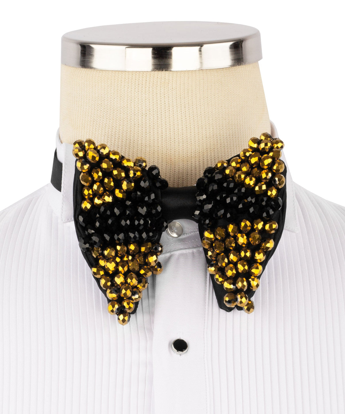 Black Stone-Embellished Bow Tie - Style 01