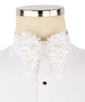 White Stone-Embellished Bow Tie - Style 02