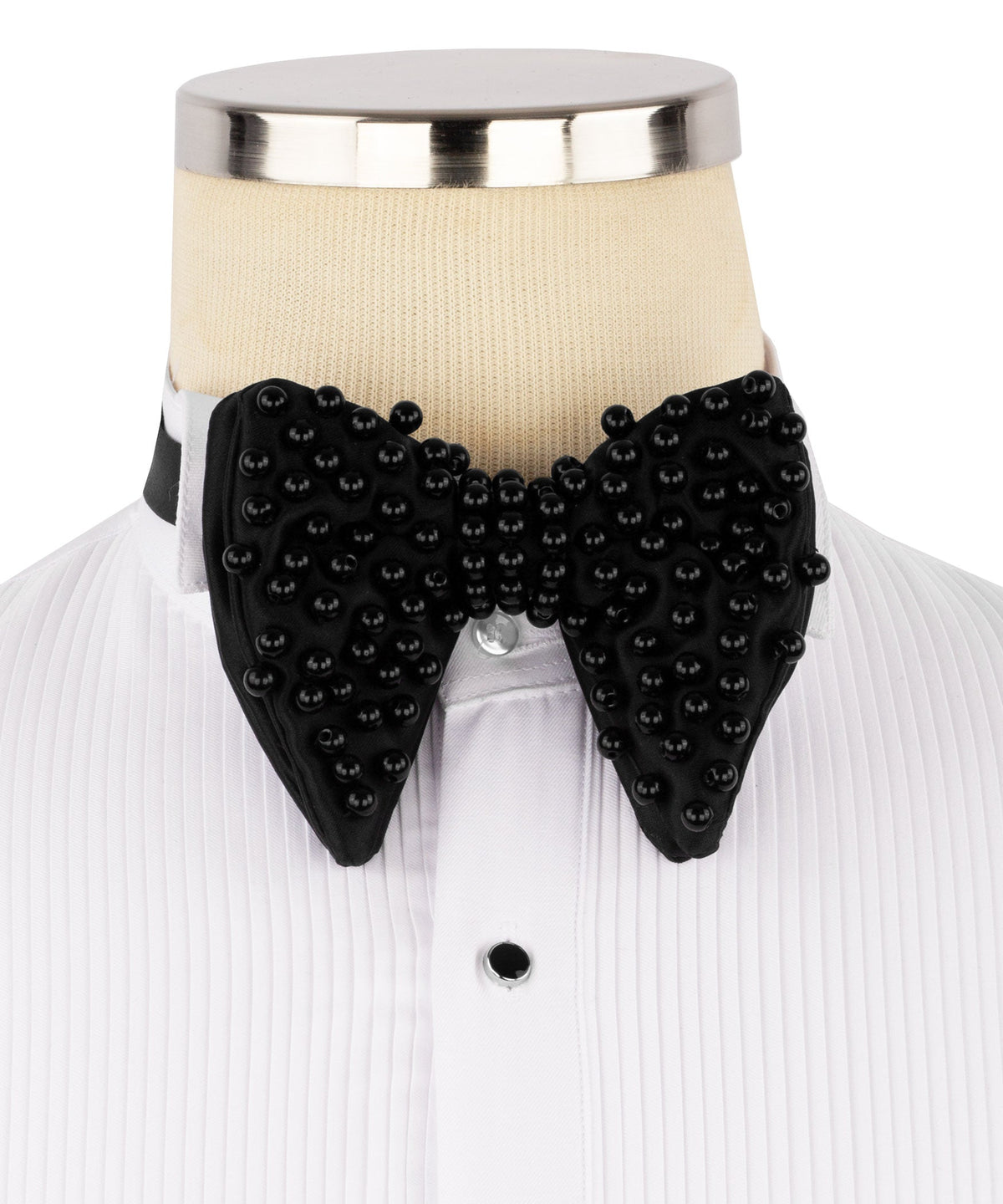 Black Stone-Embellished Bow Tie - Style 02