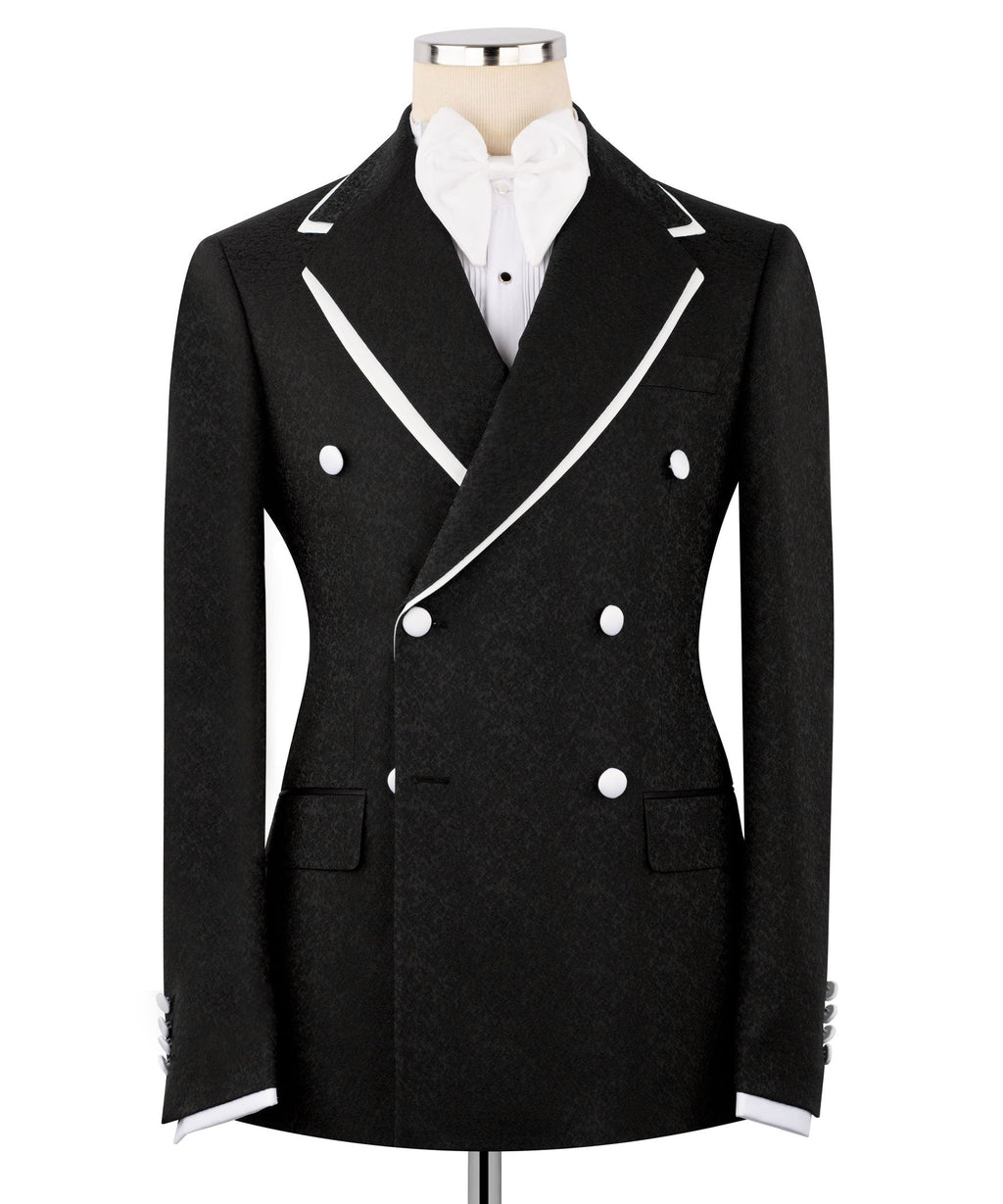 Black Double-Breasted Tuxedo - Style 09