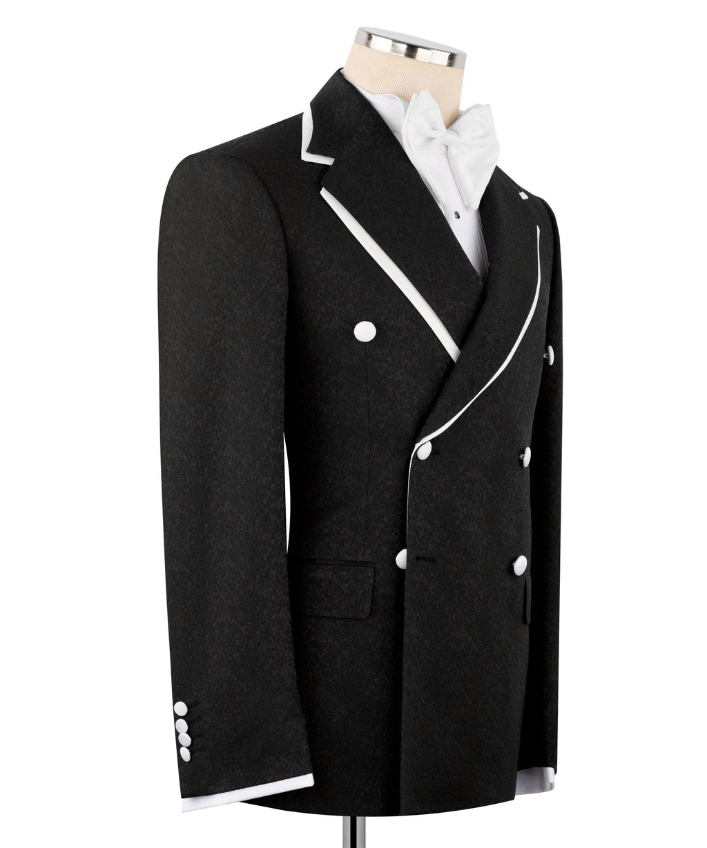 Black Double-Breasted Tuxedo - Style 09