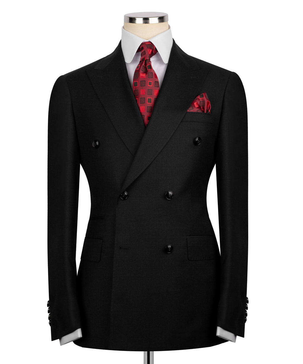 Black Double-Breasted Suit - Style 02