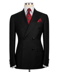Black Double-Breasted Suit - Style 02