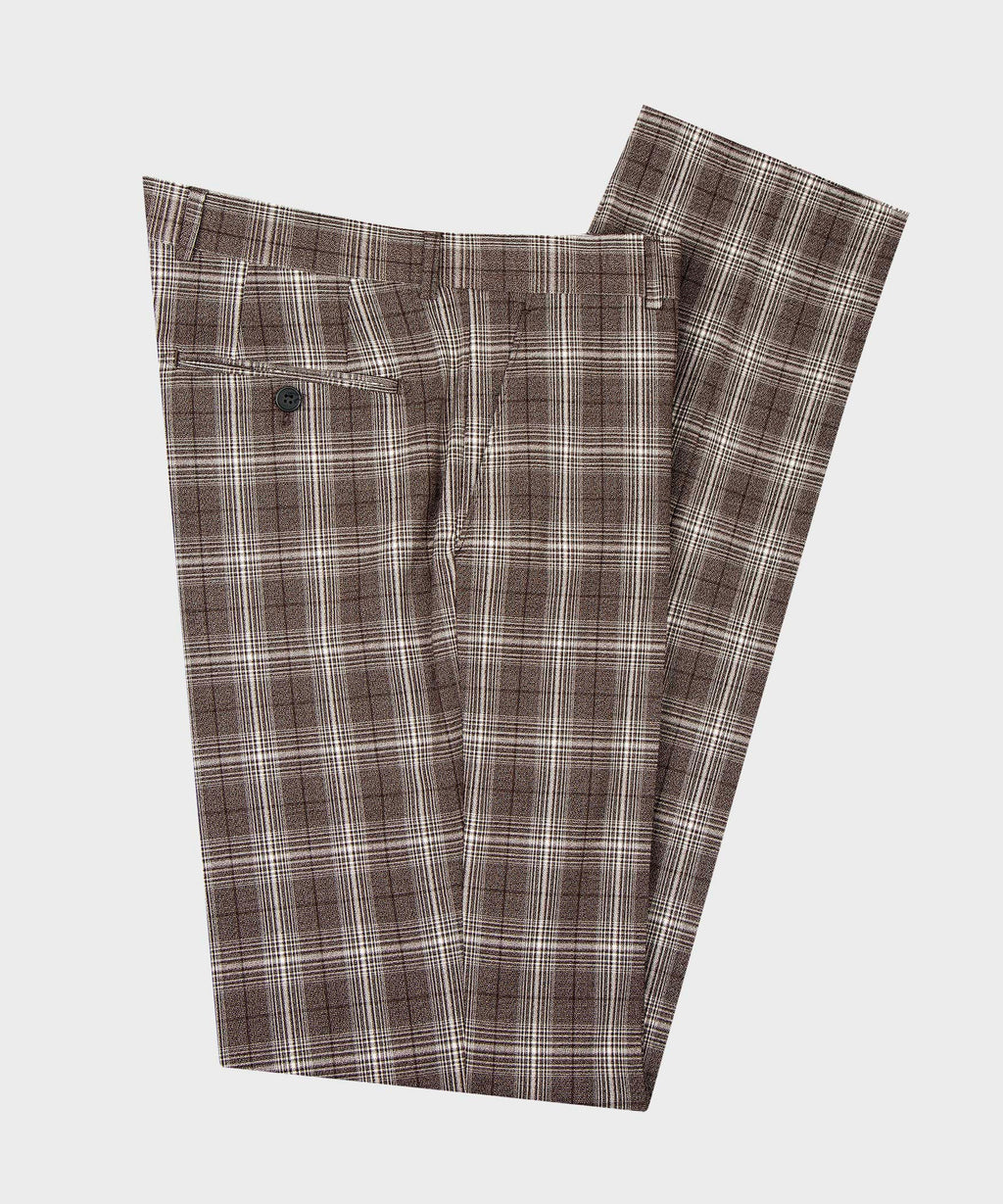 Plaid Double-Breasted Dark Brown