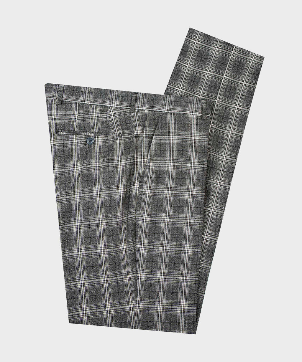 Plaid Double-Breasted Gray