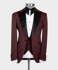 Peak-Lapel Tuxedo Burgundy