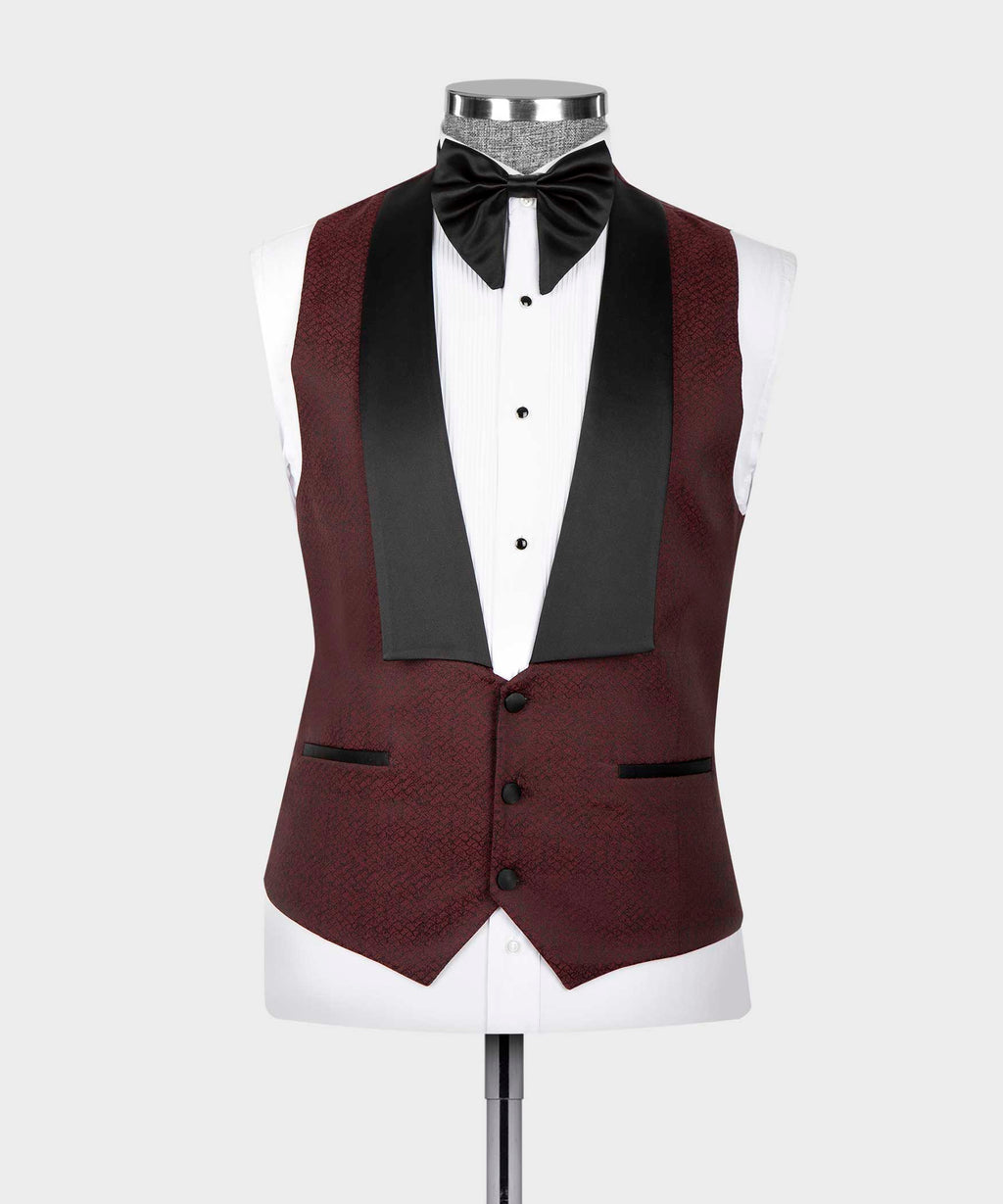 Peak-Lapel Tuxedo Burgundy