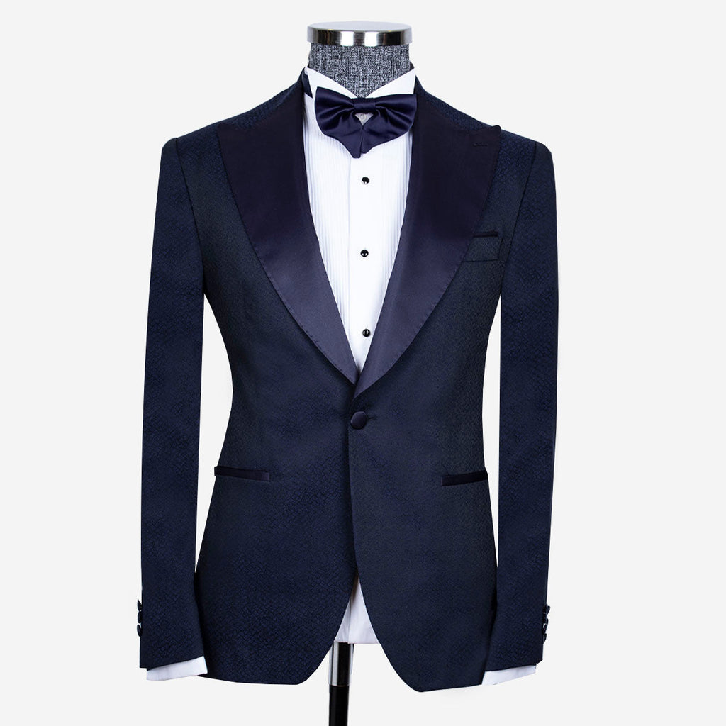 Peak-Lapel Tuxedo Navy Blue