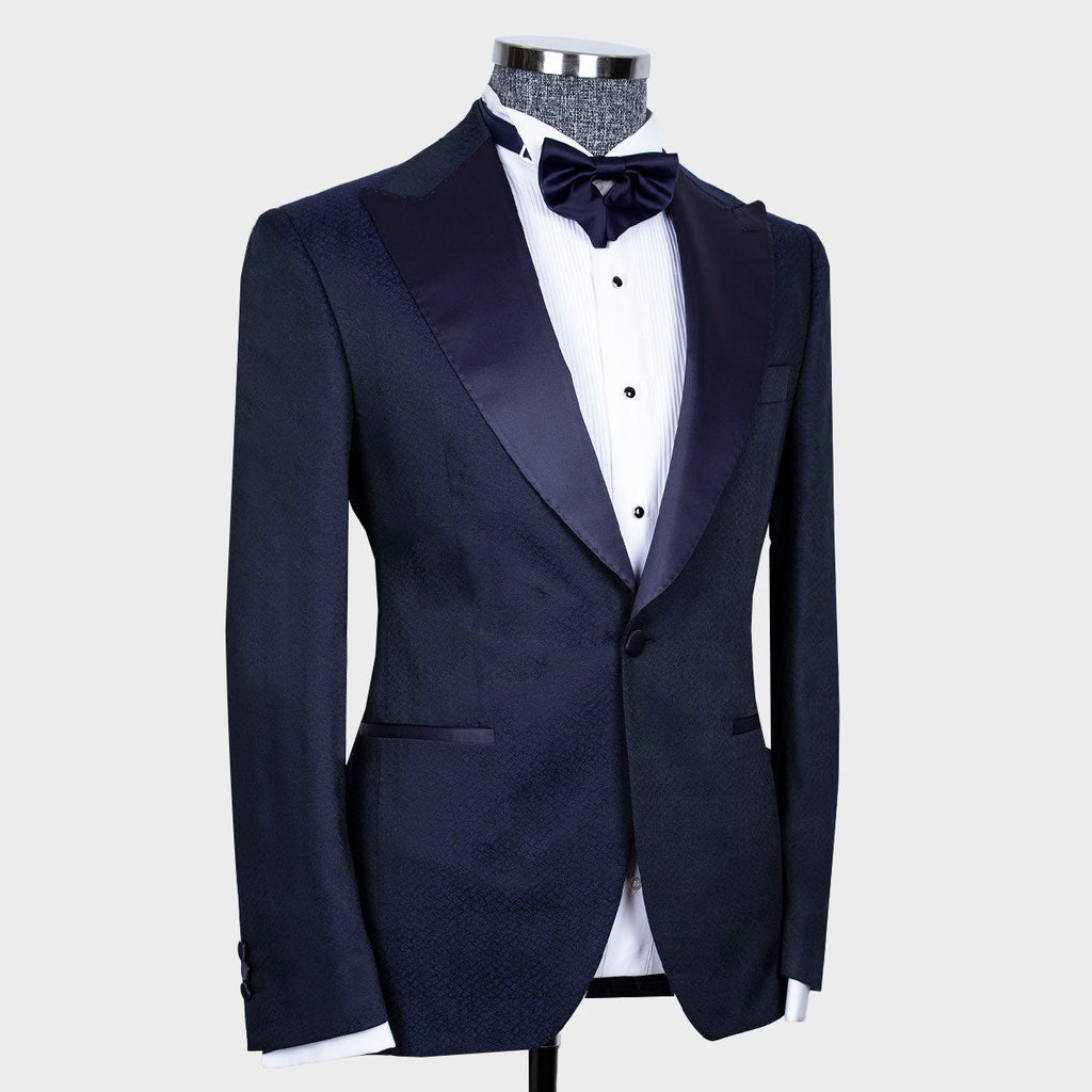 Peak-Lapel Tuxedo Navy Blue